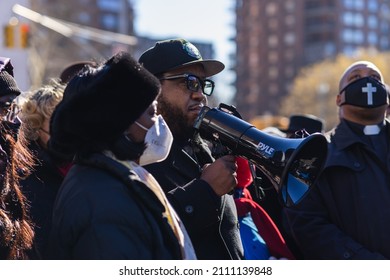 New York City, NY USA January 22, 2022. The National Action Network Held A Prayer Vigil In Harlem For The Police Officers Of The 32nd Precinct. 