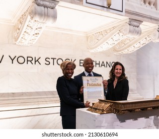 New York City, NY USA February 28, 2022. Mayor Adams Rings The Opening Bell At The New York Stock Exchange On The Last Day Of Black History Month. 