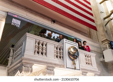 New York City, NY USA February 28, 2022. Mayor Adams Rings The Opening Bell At The New York Stock Exchange On The Last Day Of Black History Month. 