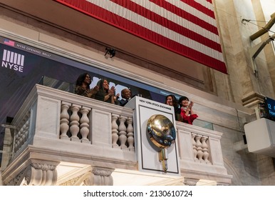 New York City, NY USA February 28, 2022. Mayor Adams Rings The Opening Bell At The New York Stock Exchange On The Last Day Of Black History Month. 