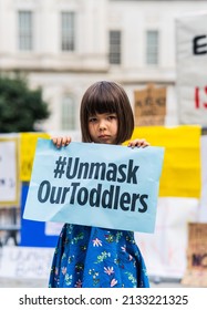 New York City, NY USA March 7, 2022. Teachers And Parents Of NYC School Students Gathered At City Hall Protesting The Mask Mandates Of Toddlers In NYC Schools. 