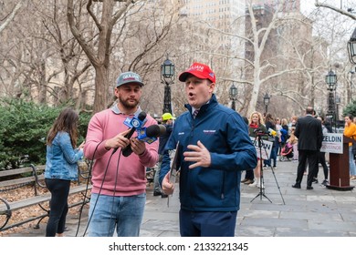 New York City, NY USA March 7, 2022. Teachers And Parents Of NYC School Students Gathered At City Hall Protesting The Mask Mandates Of Toddlers In NYC Schools. 