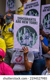 New York City, NY USA August 26, 2022. NY Immigration Coalition Held A Press Conference At City Hall Demanding The City Do More To Help Asylum Seekers Arriving In NYC. 