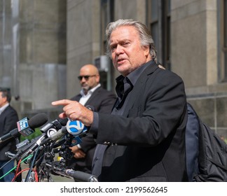 New York City, NY USA September 8, 2022. Former Adviser To President Trump Steve Bannon Is Indicted In Supreme Court On Fundraising Fraud, Money Laundering And Conspiracy. 