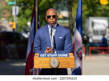 New York City, NY USA September 27, 2022. NYC Mayor Briefs The Media On The Relief Efforts In Puerto Rico And Dominican Republic After His Visit Due To Hurricane Fiona. 