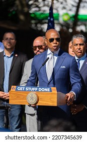 New York City, NY USA September 27, 2022. NYC Mayor Briefs The Media On The Relief Efforts In Puerto Rico And Dominican Republic After His Visit Due To Hurricane Fiona. 