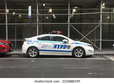 New York City, NY, USA -- May 17, 2019: NYPD Police Car Parked In Manhattan.