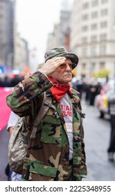 New York City, NY USA November 11, 2022. NYC Celebrates The 103rd Veteran's Day Parade Along 5th Avenue. This Year's  Parade Is In Honor Of The Coast Guard.