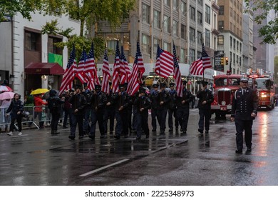 New York City, NY USA November 11, 2022. NYC Celebrates The 103rd Veteran's Day Parade Along 5th Avenue. This Year's  Parade Is In Honor Of The Coast Guard.