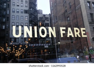 New York City, NY/USA- August 20, 2018: Union Fare is a coffee shop near Union Square in New York city on August 20, 2018.