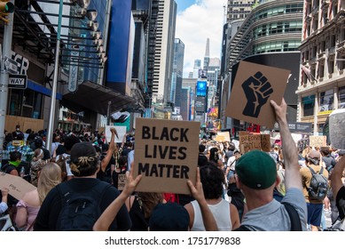 New York City, NY/USA - June 7, 2020 - Black Lives Matter, Justice For George Floyd Protests Rally And Marches In Manhattan.