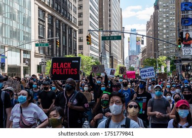 New York City, NY/USA - June 7, 2020 - Black Lives Matter, Justice For George Floyd Protests Rally And Marches In Manhattan.