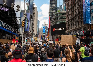 New York City, NY/USA - June 7, 2020 - Black Lives Matter, Justice For George Floyd Protests Rally And Marches In Manhattan.