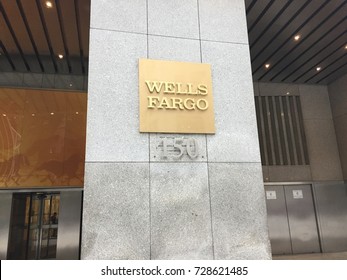 NEW YORK CITY- OCT 4, 2017: Wells Fargo & Co Home office. American international banking financial services company.NYSE: WFC