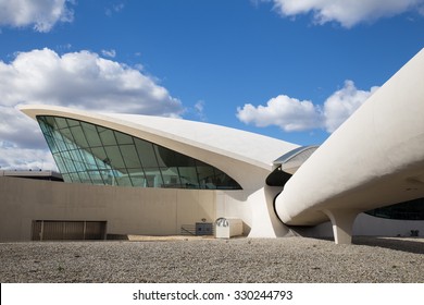 NEW YORK CITY - OCTOBER 18, 2015:  View of old space-aged style TWA Flight Center building at John F. Kennedy International Airport terminal 5