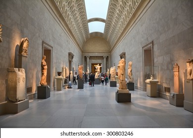 NEW YORK CITY - OCTOBER 22, 2014: Exhibition of Greek Art at Metropolitan Museum of Art. The Met is the largest art museum in the United States