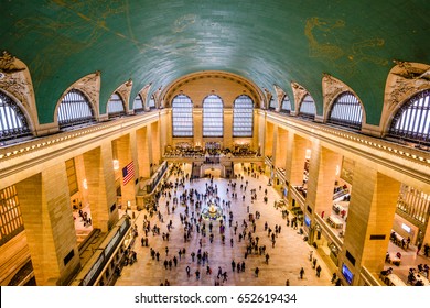 NEW YORK CITY - OCTOBER 28, 2016: Interior view of the main concourse at historic Grand Central Terminal.