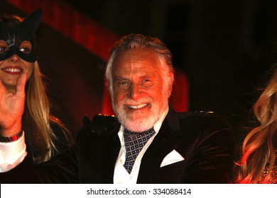 NEW YORK CITY - OCTOBER 29 2015: The 42nd annual Halloween parade filled 6th Avenue in the West Village with costumes & revelry. Grand Marshal Jonathan Goldsmith, the Most Interesting Man in the World