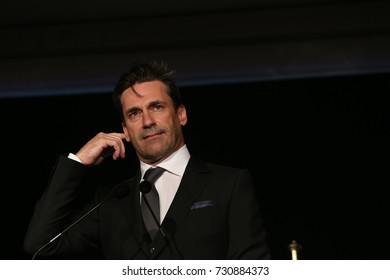 NEW YORK CITY - OCTOBER 5 2017: The Brooklyn Bridge Park Conservancy Heads Its 5th Annual Black Tie Ball. Actor Jon Hamm As MC