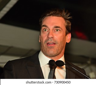 NEW YORK CITY - OCTOBER 5 2017: The Brooklyn Bridge Park Conservancy Heads Its 5th Annual Black Tie Ball. Actor Jon Hamm As MC