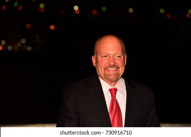 NEW YORK CITY - OCTOBER 5 2017: The Brooklyn Bridge Park Conservancy Heads Its 5th Annual Black Tie Ball. CNBC Mad Money Host Jim Cramer