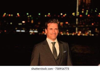 NEW YORK CITY - OCTOBER 5 2017: The Brooklyn Bridge Park Conservancy Heads Its 5th Annual Black Tie Ball. Actor & Leading Man Jon Hamm