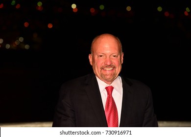 NEW YORK CITY - OCTOBER 5 2017: The Brooklyn Bridge Park Conservancy Heads Its 5th Annual Black Tie Ball. CNBC Mad Money Host Jim Cramer