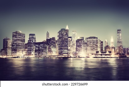 New York City Panorama Night Concept