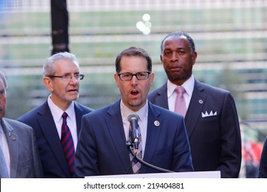 NEW YORK CITY - SEPTEMBER 23 2014: UJA & Jewish Community Relations Council Held A Press Conference By The UN With Activists & Elected Officials Calling For Sanctions Against Iran's Sponsoring Terror