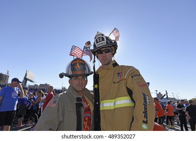 NEW YORK CITY - SEPTEMBER 25 2016: the 15th annual Stephen Sillers Tunnel to Towers 5K Run/Walk saw record number of participants. Firefighter participants from Ohio & New Mexico