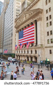 NEW YORK CITY - September 3: New York Stock Exchange Building On September 3, 2015 In New York. The NYSE Trading Floor Is Located At 11 Wall Street And Is Composed Of 4 Rooms Used For Trading.