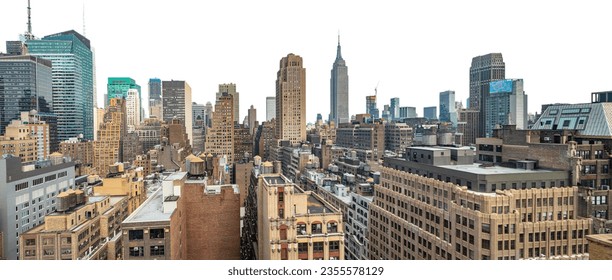 New York city skyline isolated at white background, United States - Shutterstock ID 2355578129