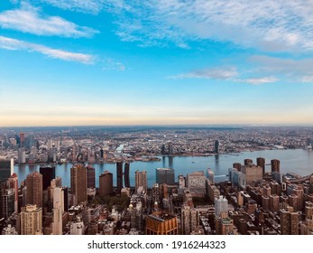 New York City Skyline On A Beautiful Day