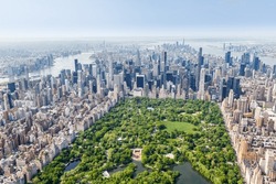 New York City Skyline Skyscraper Of Manhattan Real Estate With Central Park Aerial View Photo In The United States