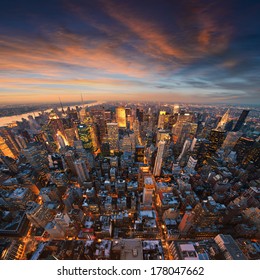 New York City skyline at sunset /NewYork