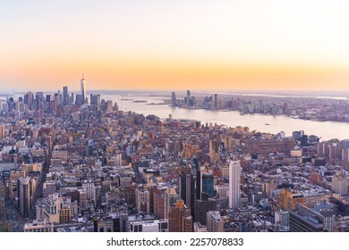 New York city skyline at sunset  - Shutterstock ID 2257078833