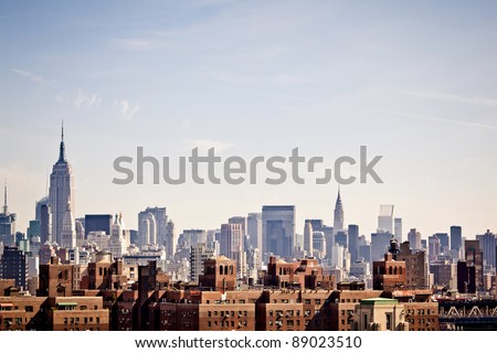 Similar – Image, Stock Photo Manhattan Bridge with clear blue skies in New York