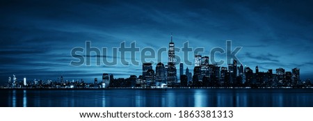 New York City skyline urban view with historical architecture 