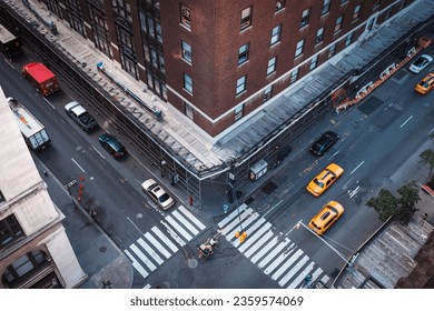 New York City, New York State, USA - August 14th, 2013: High angle from a roof at the corner of Madison Ave and E35th St. - Shutterstock ID 2359574069