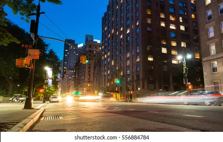 New York City Street At Night Time