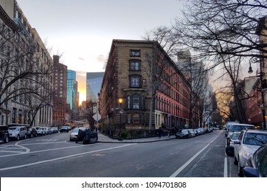 New York City Streets At Dusk In The East Village Of Manhattan