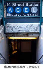 New York City subway station steps