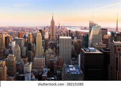 New York City Sunset Landmark - NYC - NY - USA - Powered by Shutterstock