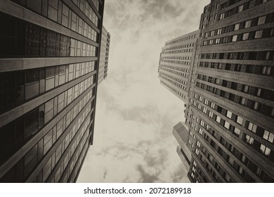 New York City Syscrapers As Seen From Street Level.