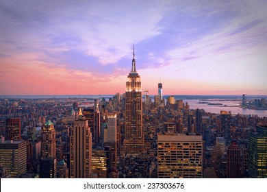 New York city at twilight