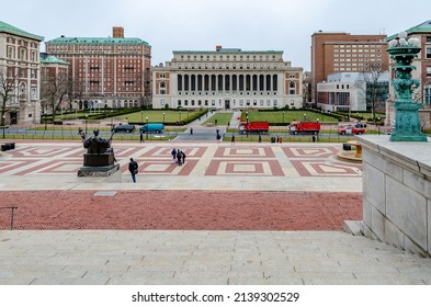 New York City, New York, United States 25 Mar 2013: Aerial View Of Columbia University, View From The Library Of Columbia University, NYC