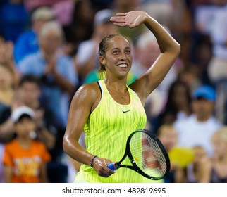 NEW YORK CITY, UNITED STATES - AUGUST 31 : Madison Keys In Action At The 2016 US Open Grand Slam Tennis Tournament