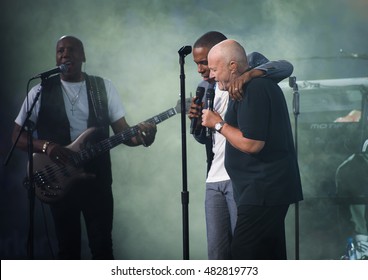 NEW YORK CITY, UNITED STATES - AUGUST 30 : Phil Collins And Leslie Odom Jr.peform At The 2016 US Open Grand Slam Tennis Tournament Opening Ceremony