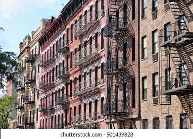 New York City, United States - old residential buildings in SoHo.