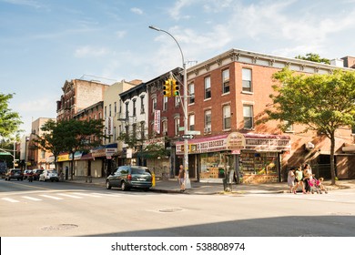 New York City, United States - August 23, 2016: Bedford Avenue in Williamsburg, Brooklyn on a beautiful Weekend afternoon